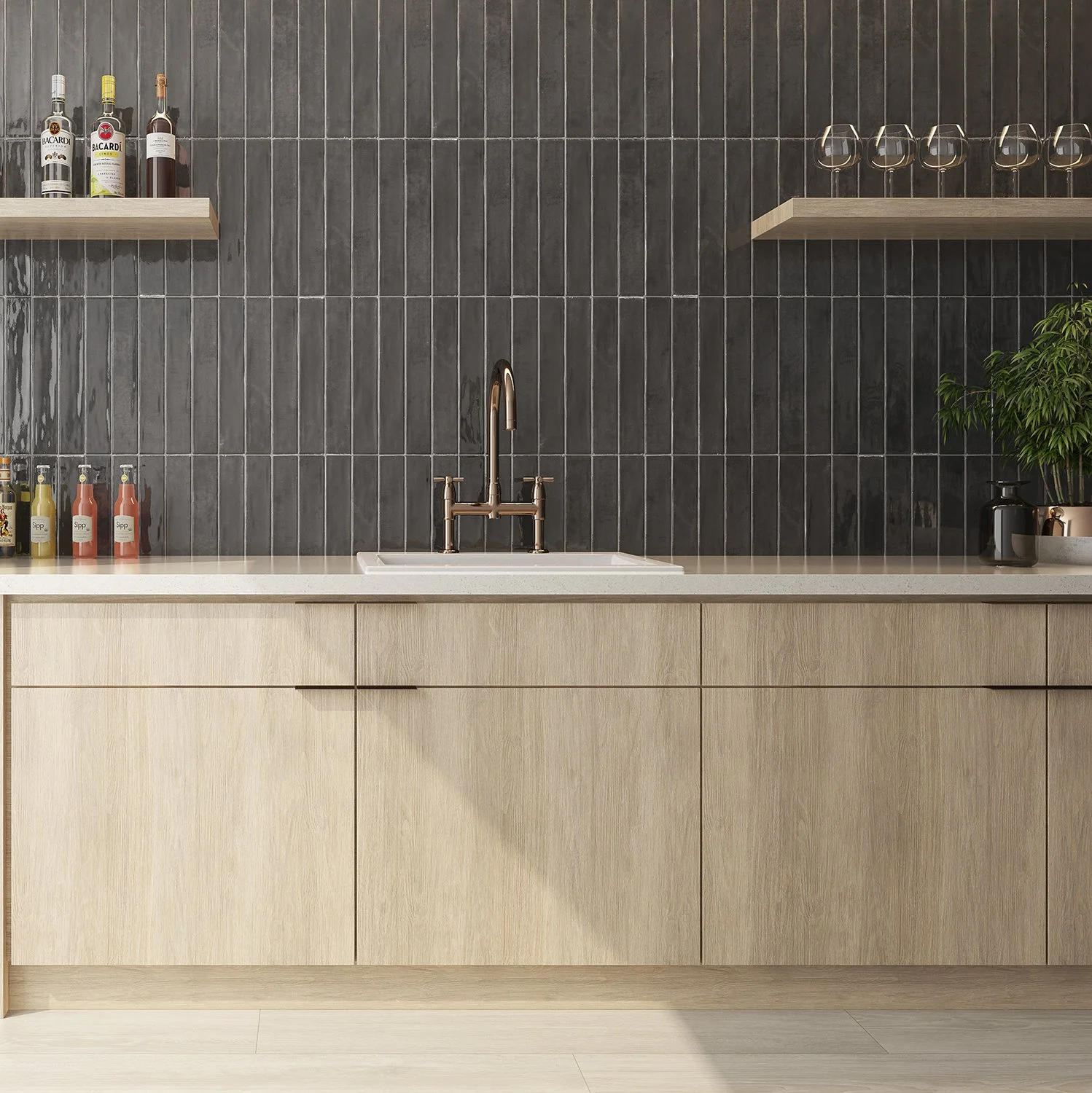 Zellige Dark Gray 2.5x16 — Statements Tile